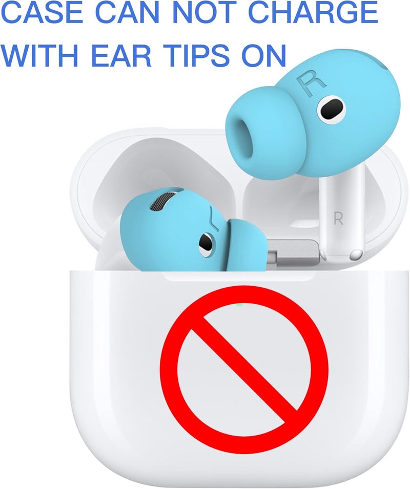 DamonLight 2 Pairs Ear Tips for AirPods 4 Grip Silicone Earbuds Cover [Added Storage Pouch][US Patent Registered] Compatible with Apple AirPods 4th Generation (Ice Blue) - Image 4